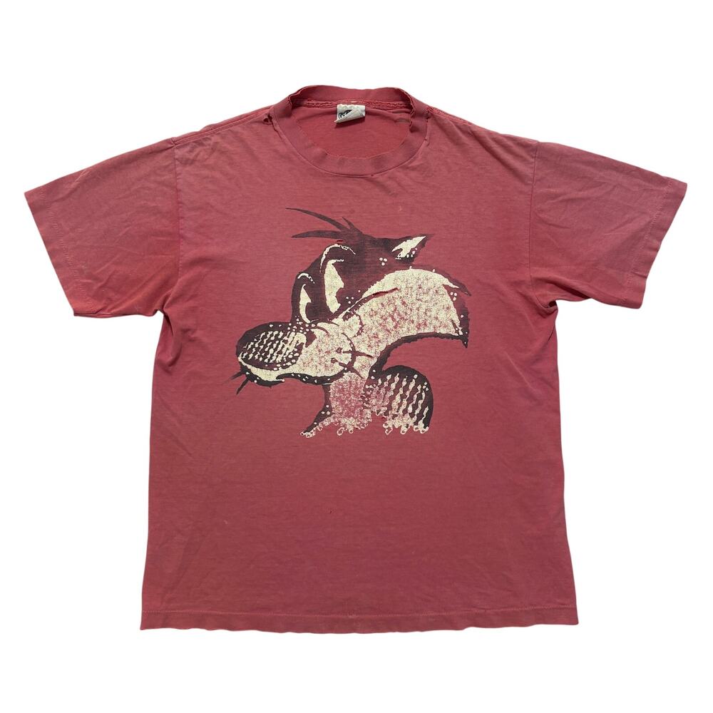 VTG 90s ACME Looney Tunes Sylvester Distressed Faded Red Graphic T-Shirt Men's L